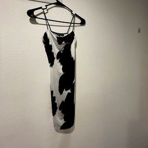 nasty gal medium cow print body con mini dress